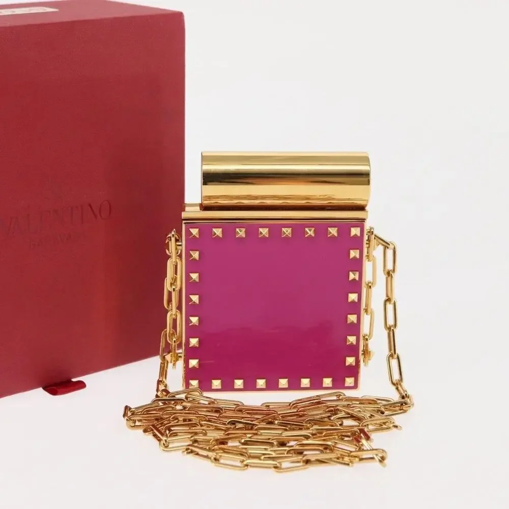 Valentino Metal Lipstick Holder Cosmetic Pouch Pink